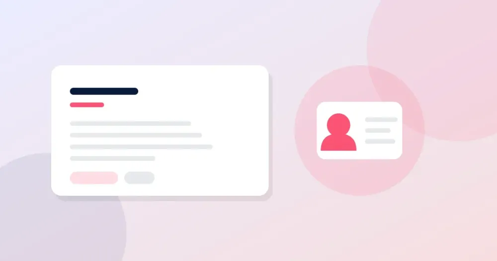 Ilustracion plana: ficha de definicion y simbolo sobre fondo claro. KYC, la verificacion de identidad