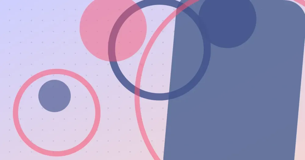 Ilustracion abstracta en tonos lavanda y coral, portada del articulo sobre el IBAN europeo